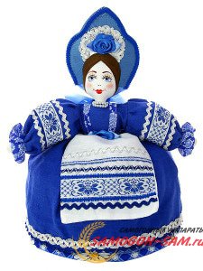 Баба-грелка на чайник "Маня в синем" фото 1 — Samogon-sam.ru